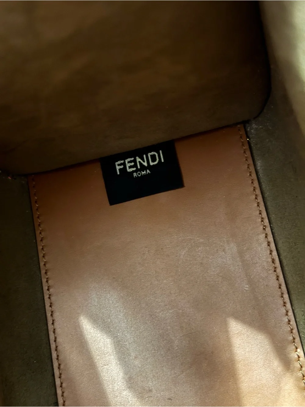 Fendi Sunshine Leather Tote with Tortoiseshell Handles
